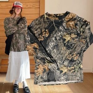 Mossy Oak Long Sleeve T Shirt Real Tree Camo Pocket XL